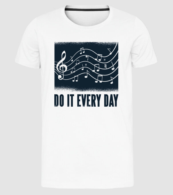 Note muzicale model alb pe tricou