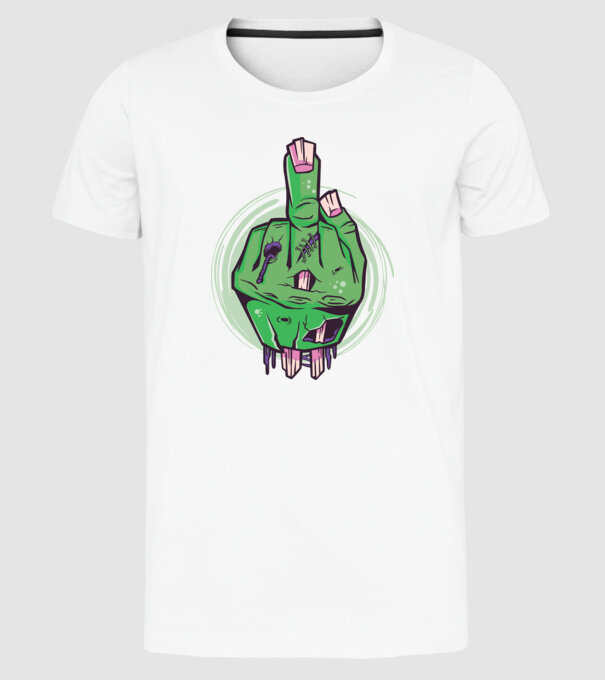 Mână Zombie model alb pe tricou