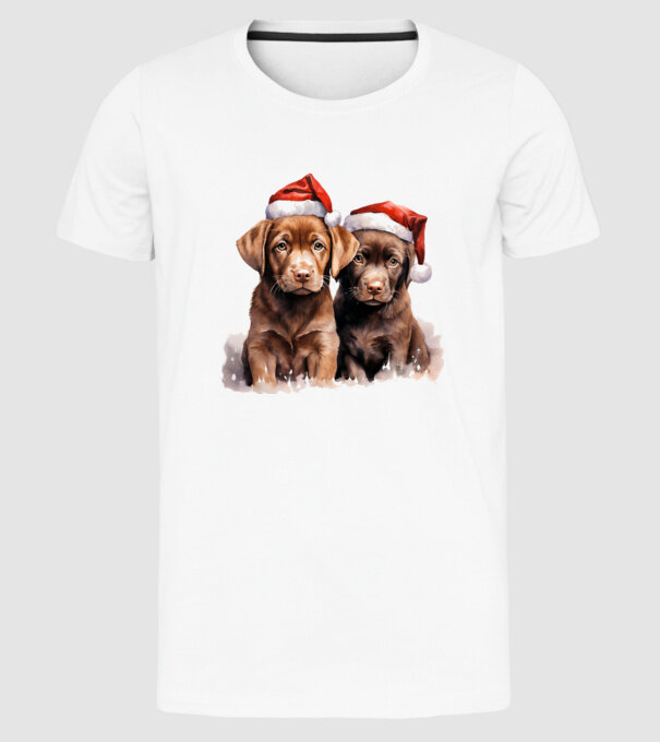 Catelusi Craciun Alb model alb pe tricou