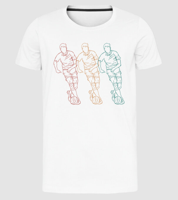 Fotbalist Retro model alb pe tricou