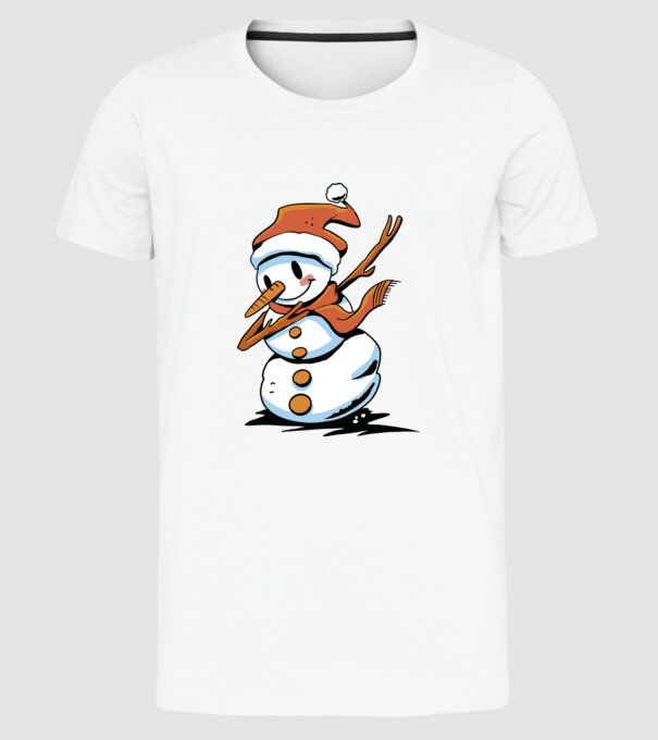 om de zăpadă Dab model alb pe tricou