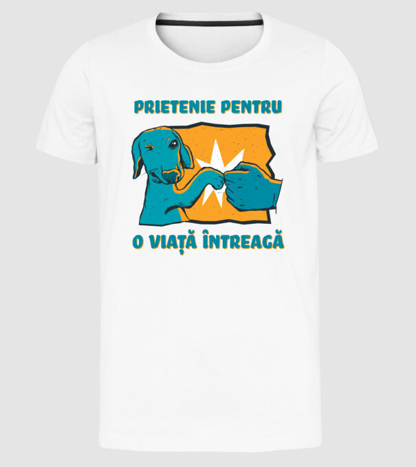 Prietenie pentru o viață întreagă model alb pe tricou
