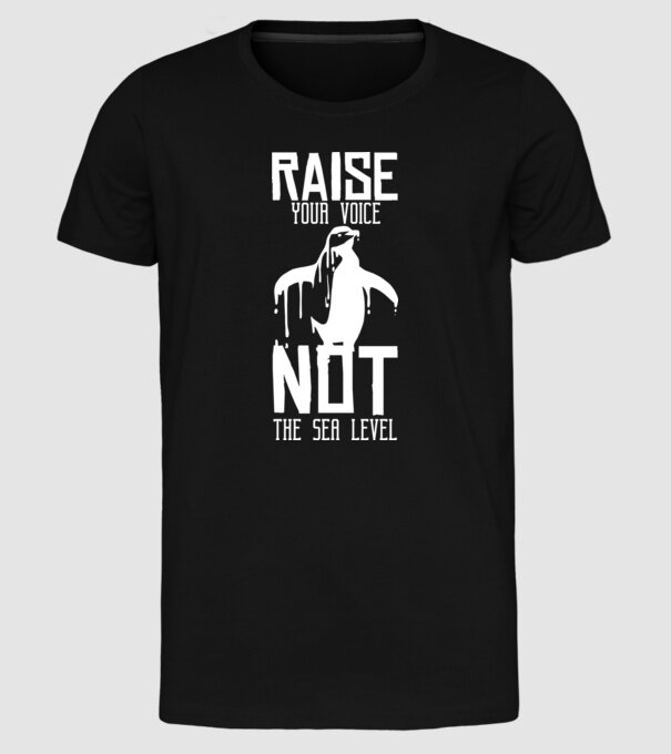 Ridică-ți vocea nu nivelul mării model negru pe tricou