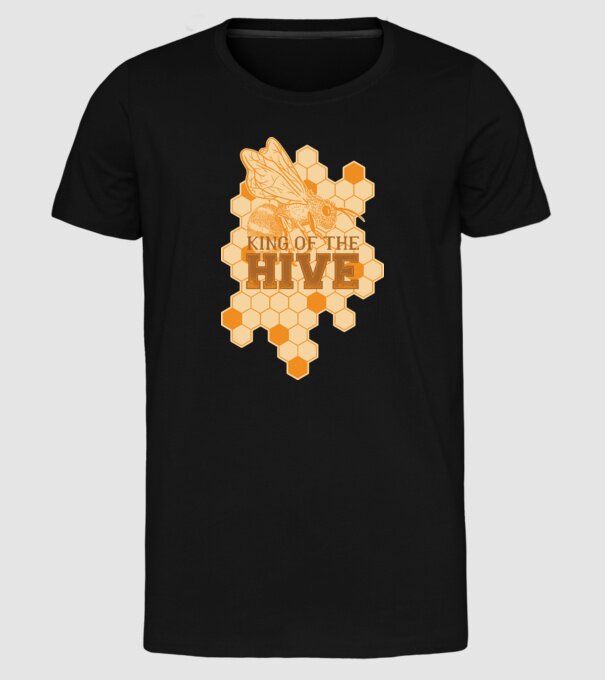Regele stupului model negru pe tricou