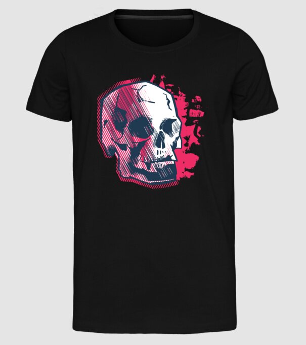 Craniu abstract model negru pe tricou