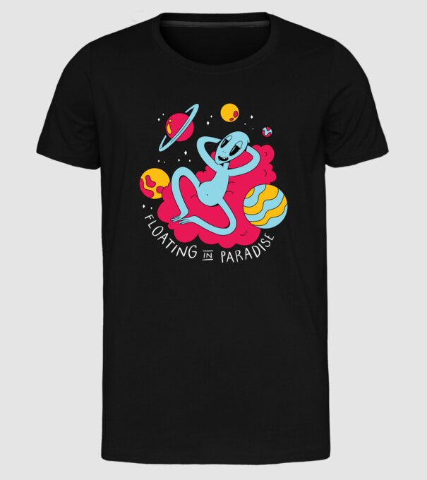 Alien Chill model negru pe tricou