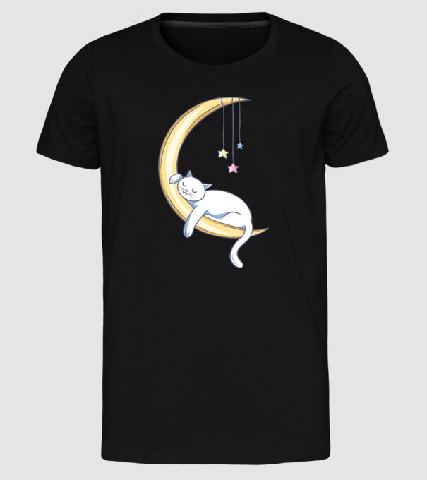 Pisicuța dormind model negru pe tricou