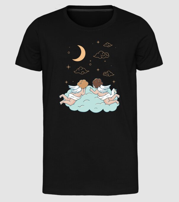 Îngeri model negru pe tricou