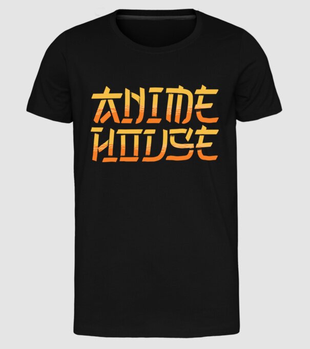 Anime House model negru pe tricou