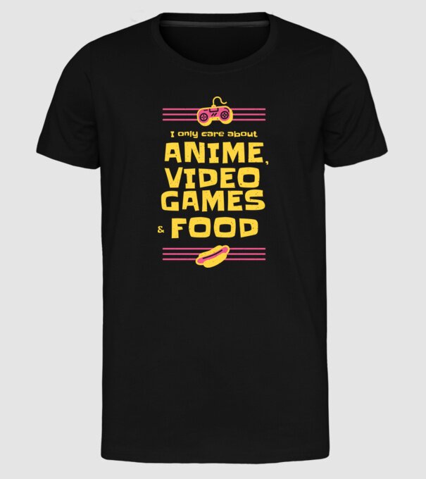 Joc video Anime model negru pe tricou