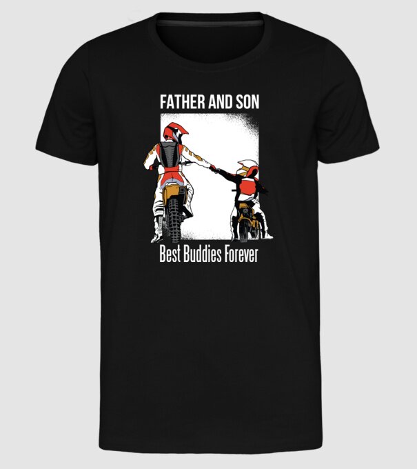 Tată și Fiu cei mai buni Prieteni - Motociclist model negru pe tricou