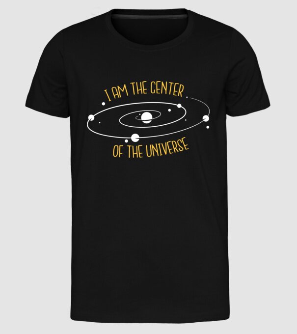 Centrul universului model negru pe tricou