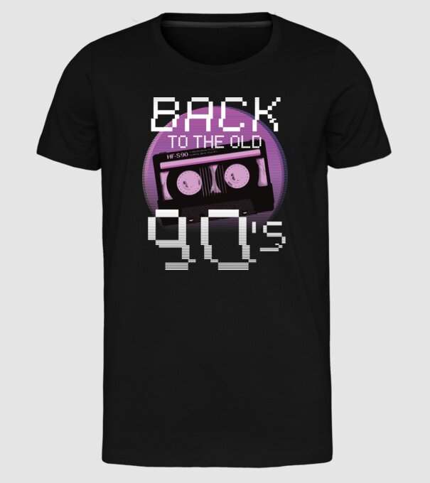 'Back to the 90s Înapoi în anii ''90' model negru pe tricou