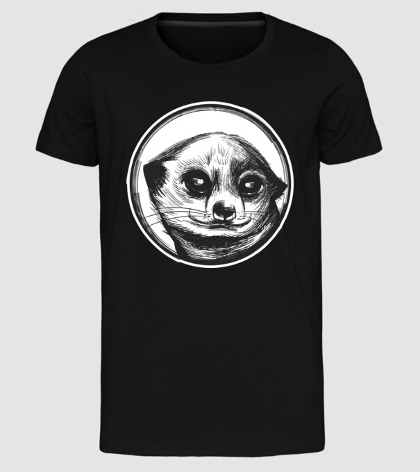 Pui de suricata model negru pe tricou