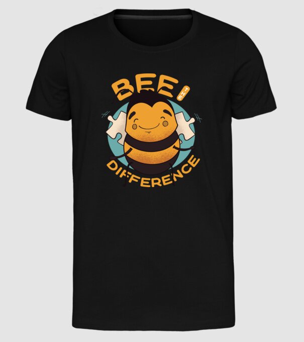 Bee the Difference - Fii tu însuți diferența model negru pe tricou