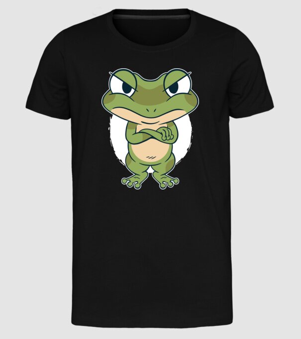 Broască model negru pe tricou
