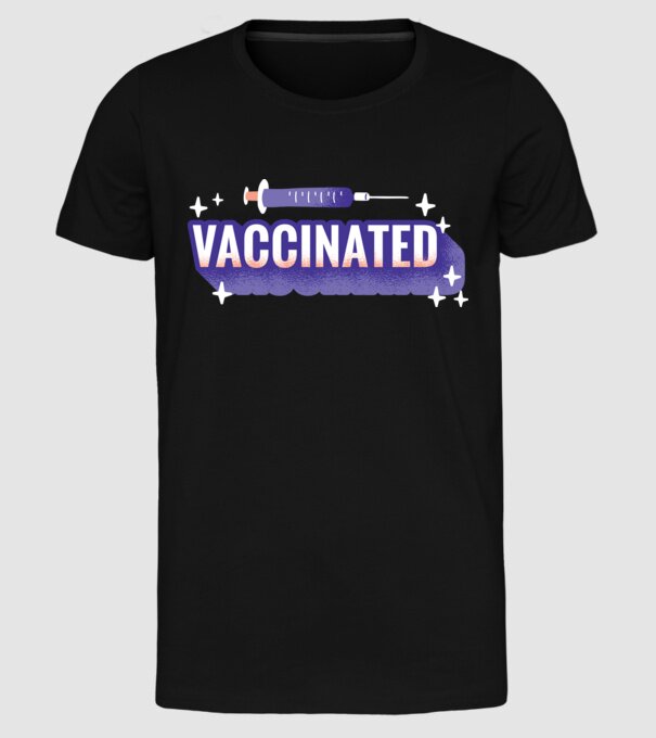 Vaccinat model negru pe tricou