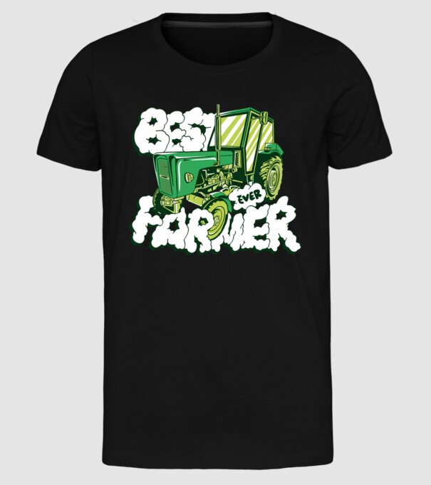 Best Farmer Ever cu Tractor model negru pe tricou