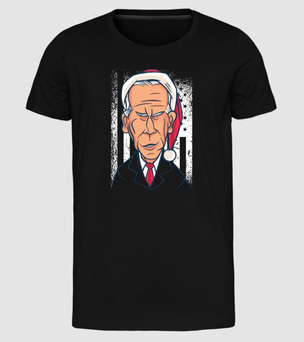 Crăciun Biden model negru pe tricou