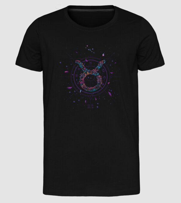 Taurus Zodiac model negru pe tricou