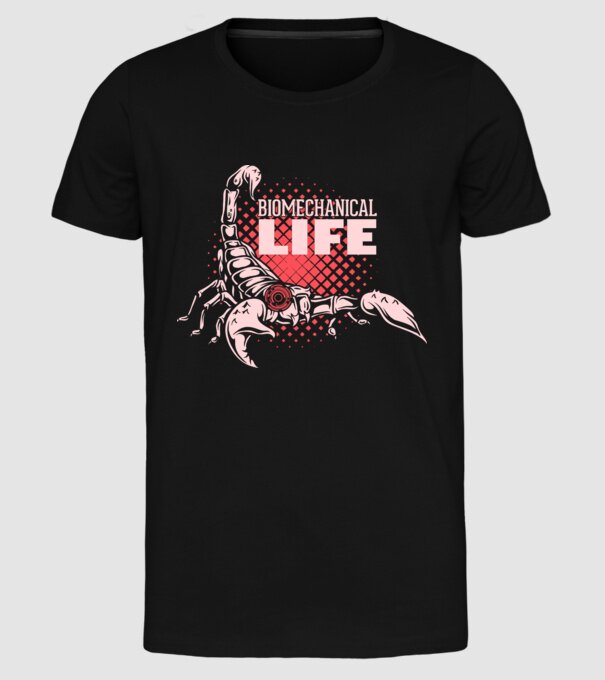 Biomechanical Life model negru pe tricou