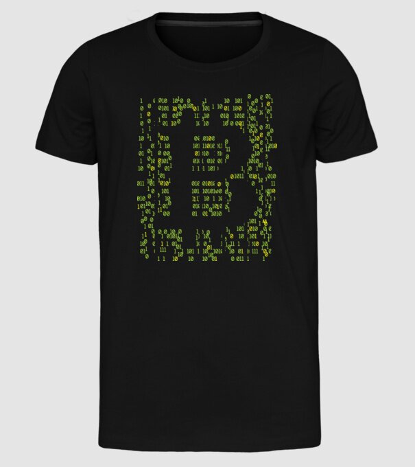 Bitcoin Matrice model negru pe tricou