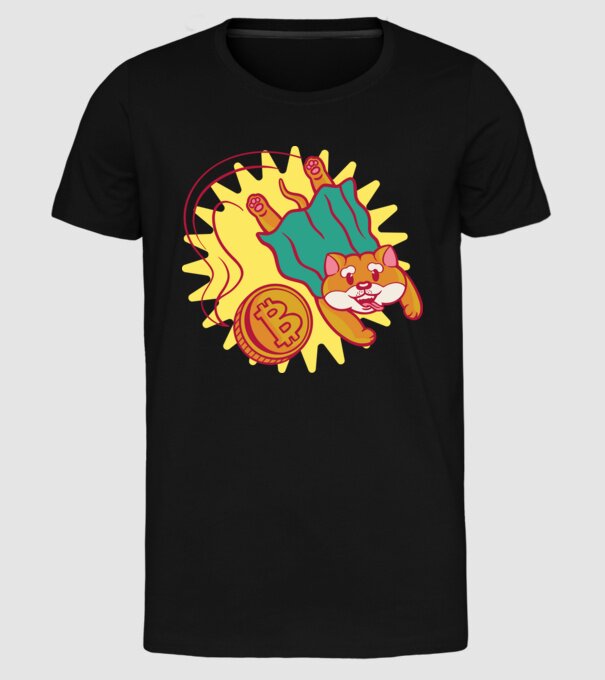 Bitcoin Vs Doge model negru pe tricou