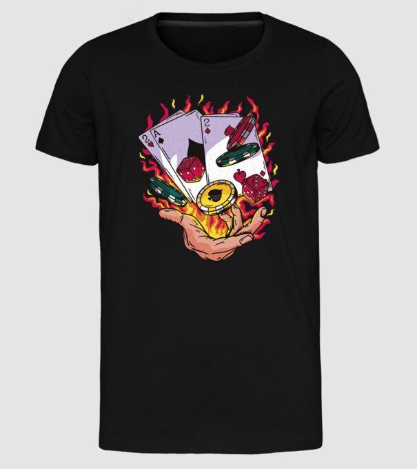 Black Jack Casino model negru pe tricou