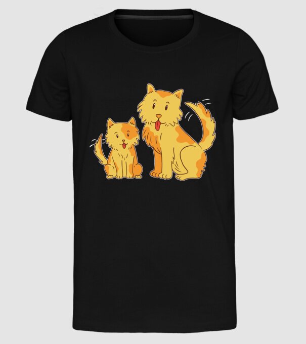 Câini fericiți model negru pe tricou
