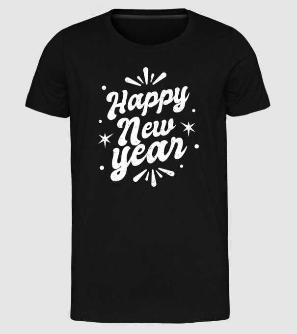 An nou fericit model negru pe tricou