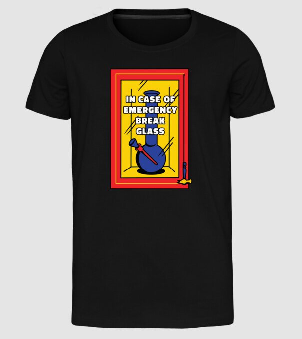 Bong pentru situații de urgență model negru pe tricou