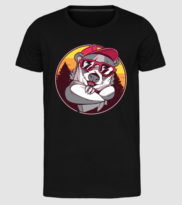 Bursuc model negru pe tricou