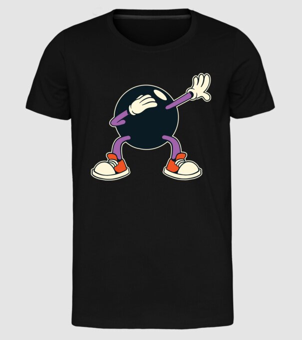 Bowling DAB model negru pe tricou