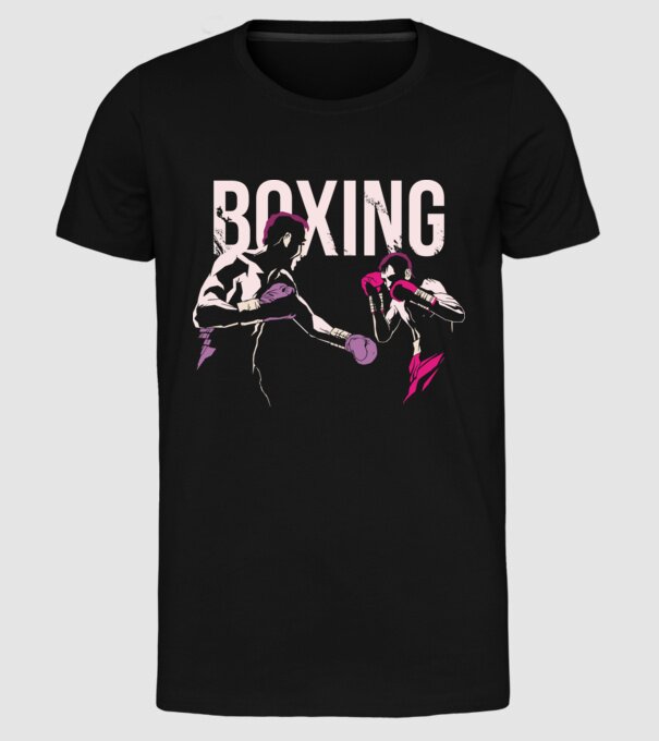 Boxing model negru pe tricou