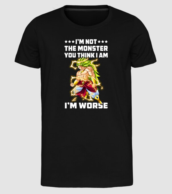 Brolly monster Dragonball model negru pe tricou