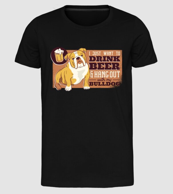 Bulldog și bere este tot ce am nevoie model negru pe tricou
