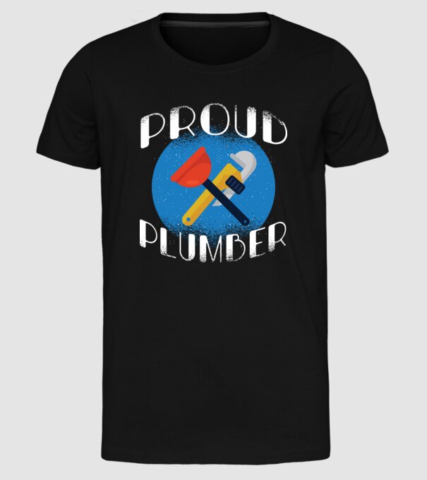 Instalator mândru model negru pe tricou
