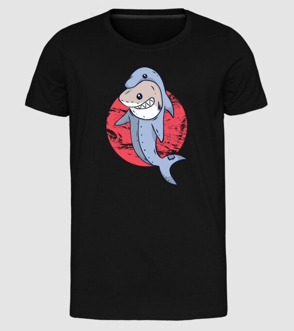 Rechin în costum de delfin model negru pe tricou