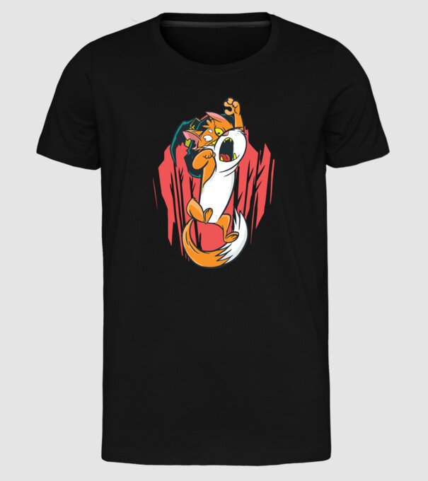 Pisică Vrăjitoare model negru pe tricou