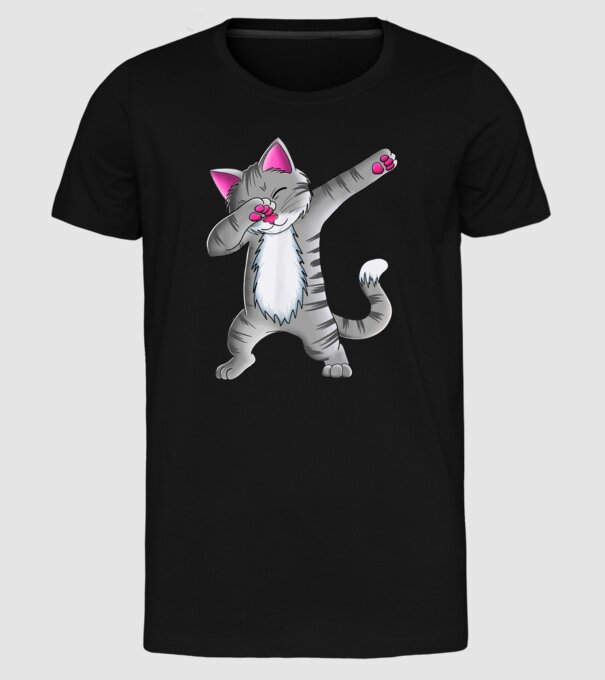 Pisică DAB model negru pe tricou
