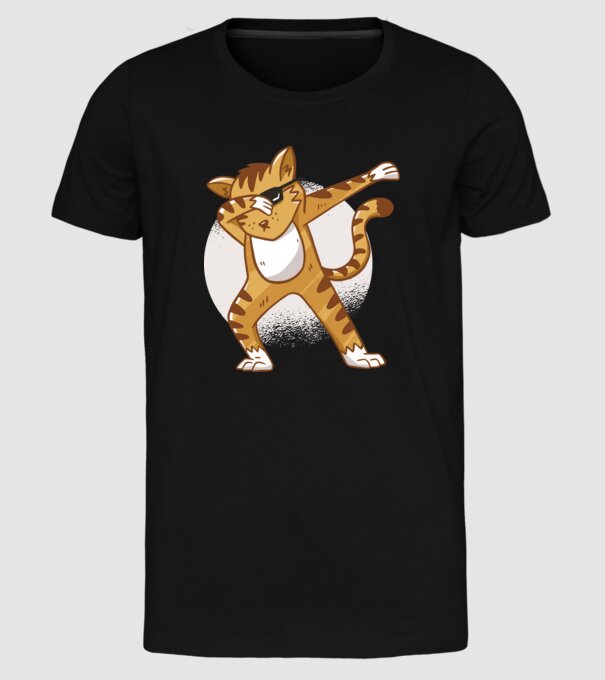 Pisică DAB model negru pe tricou