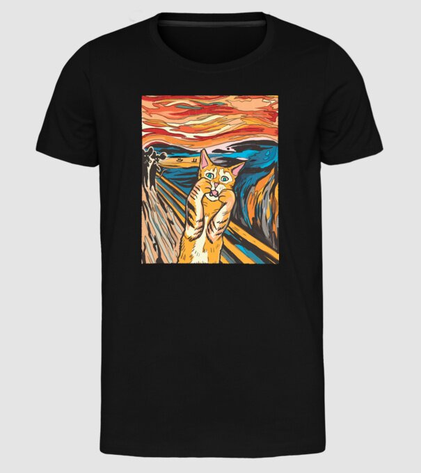 pictură Parodie Pisică model negru pe tricou