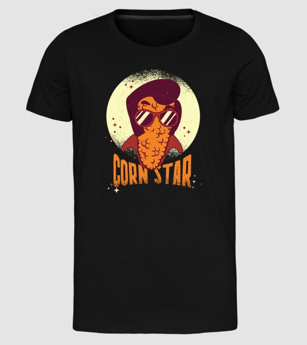 Corn Star - Porumb cu freză Elvis model negru pe tricou