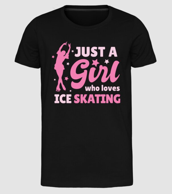 Doar o fată căreia îi place să patineze model negru pe tricou
