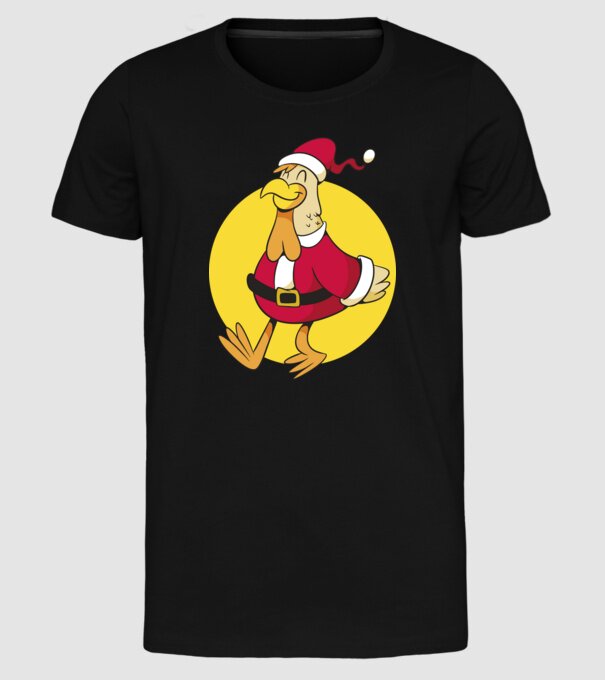 Moș Crăciun Pui model negru pe tricou