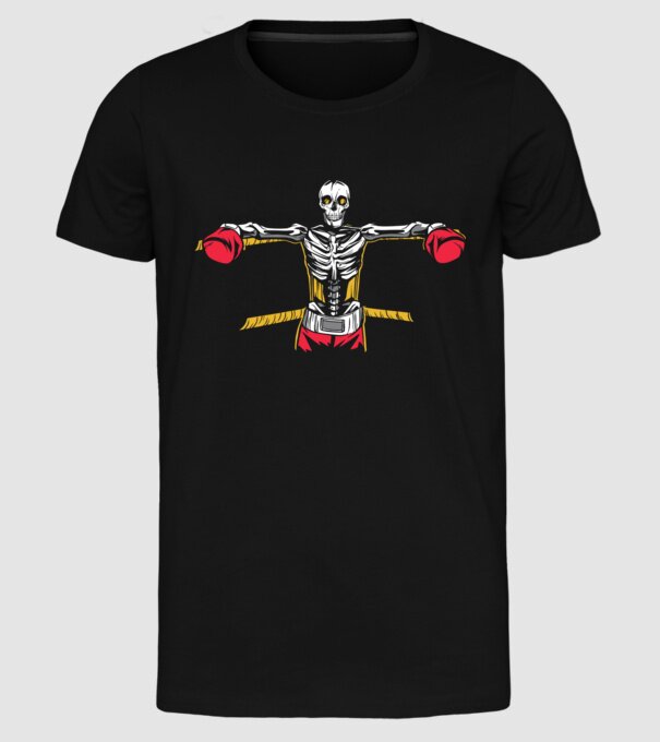 Schelet Boxer model negru pe tricou