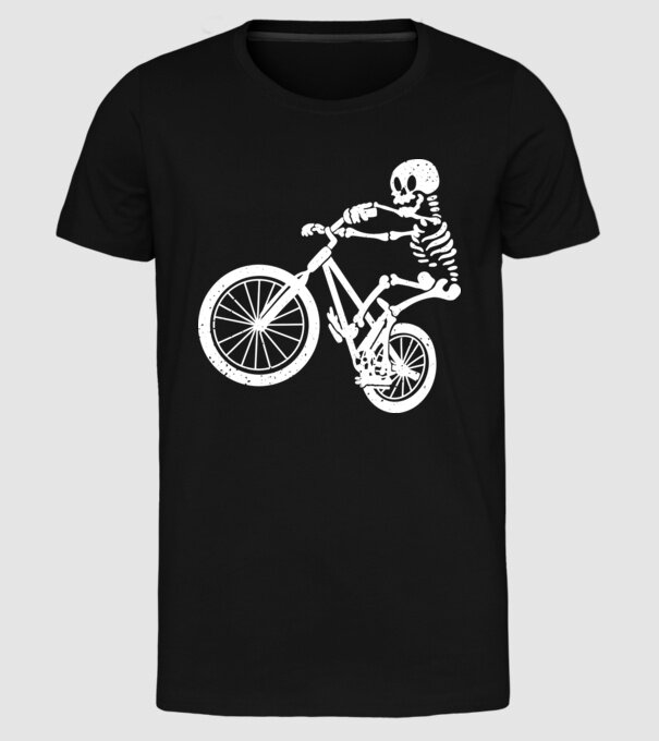 Biciclist schelet model negru pe tricou