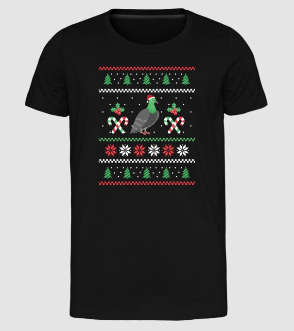 tricou cu Porumbel pulovăr urât model negru pe tricou
