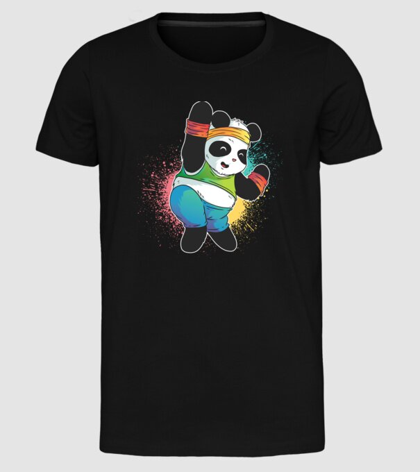 Panda drăguț Zumba model negru pe tricou