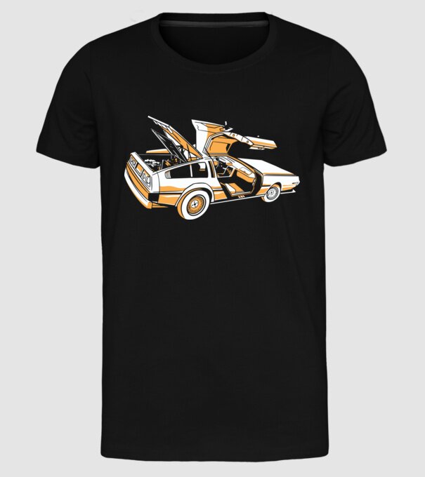 Delorian Înapoi în viitor model negru pe tricou